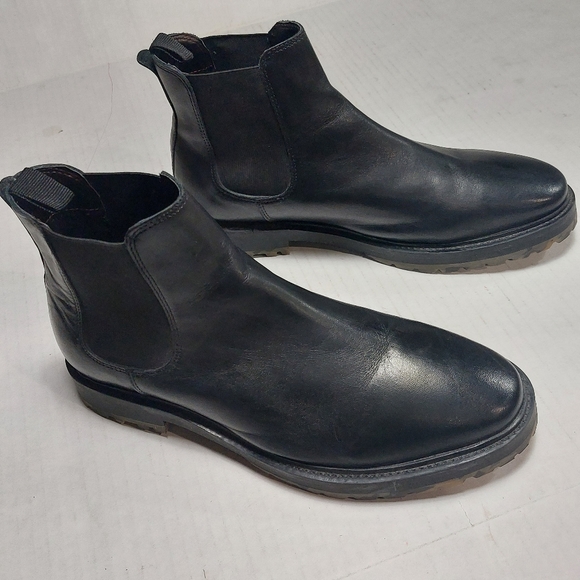 Walk London Sean Chunky Chelsea Boots In Black Leather. - Picture 15 of 16
